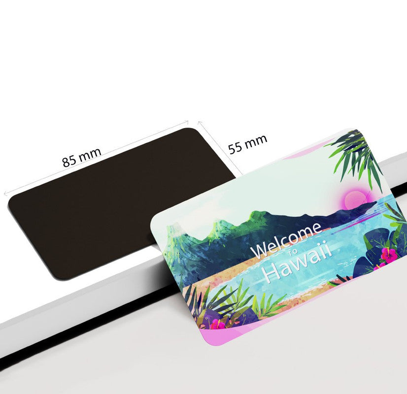 dhcrafts Rectangular Rubber Fridge Magnet / Magnetic Card Multicolor Hawaii D3 Design Pack of 1 (8.6cm x 5.4cm)